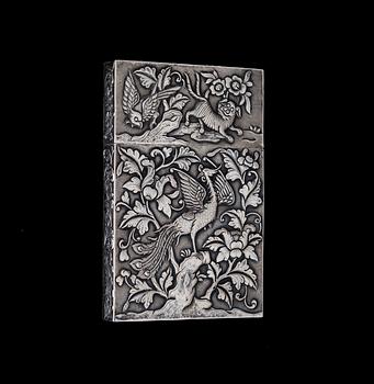 CARDCASE, silver, Khecheong, Kiina, Kanton 1850-1870.