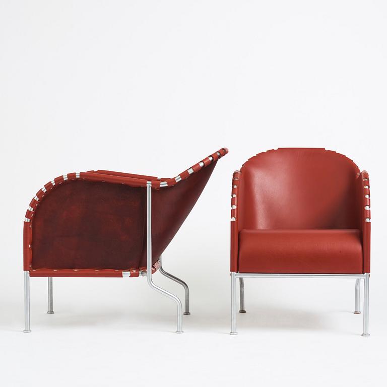 Mats Theselius, a pair of "Bruno" easy chairs, ed. 16/49 & 40/49, Källemo, Värnamo 1997.