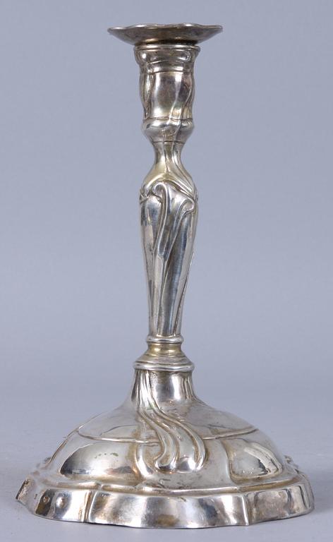 LJUSSTAKE, silver, rokokostil, 1700/1800-tal.
