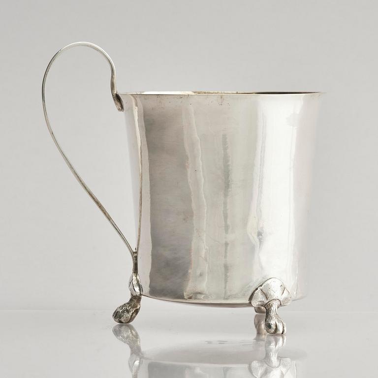 A Swedish early 19th century silver beaker with handle, mark of Anders Nymansson, Mariestad 1820.