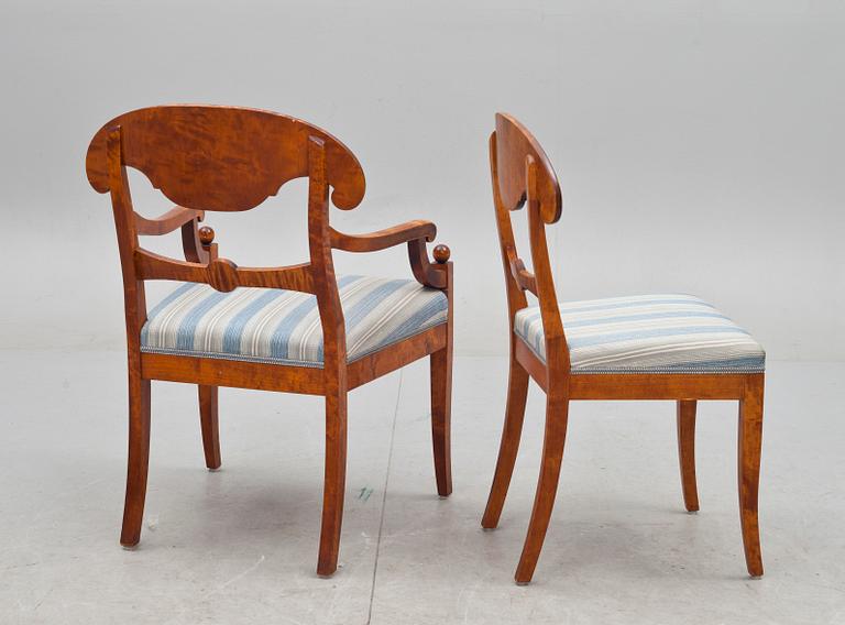 SALONGSMÖBLEMANG, 7 delar, Karl Johan-stil, 1900-talets första hälft.