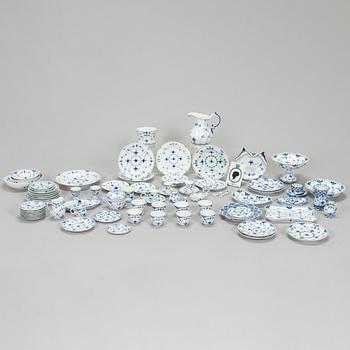 Royal Copenhagen, A 66-piece service "Blue Fluted, Full Lace and Half Lace', Denmark.