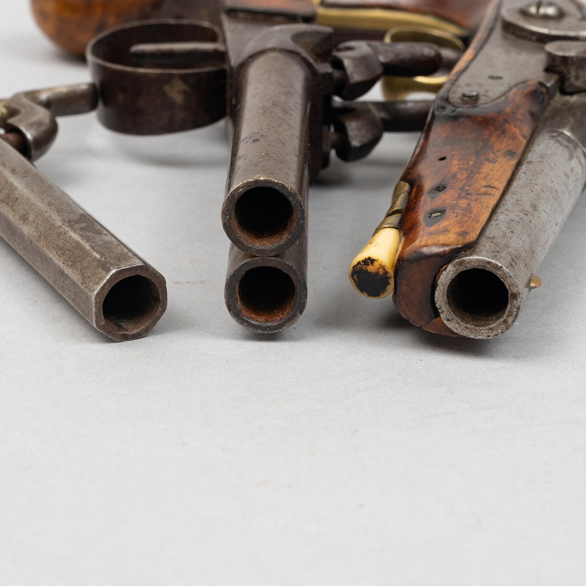 Firing pin pistols, 3 pcs, second half of the 19th century.