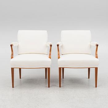 Josef Frank, a pair of armchairs, model 969, Svenskt Tenn.