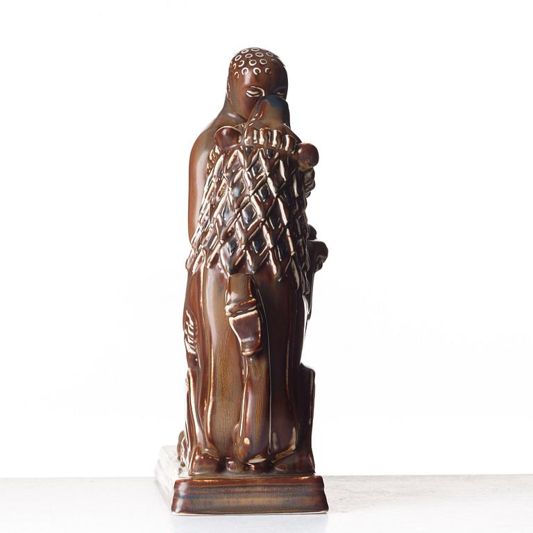 Gunnar Nylund, skulptur, "Androcles och lejonet", Rörstrand 1950-tal.