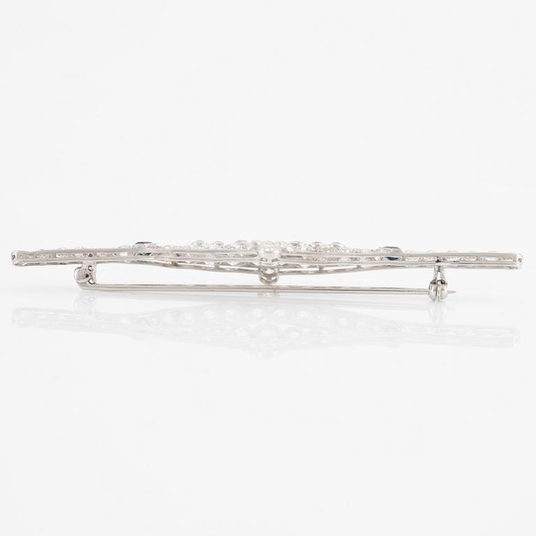 Brooch, white gold set with old-cut diamonds.