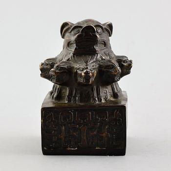 SIGILL, bronserad metall, Kina, 1900-/2000-tal.