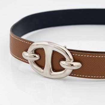 A reversible leather and palladium hardware 'Chain D'ancre' belt from 1997.