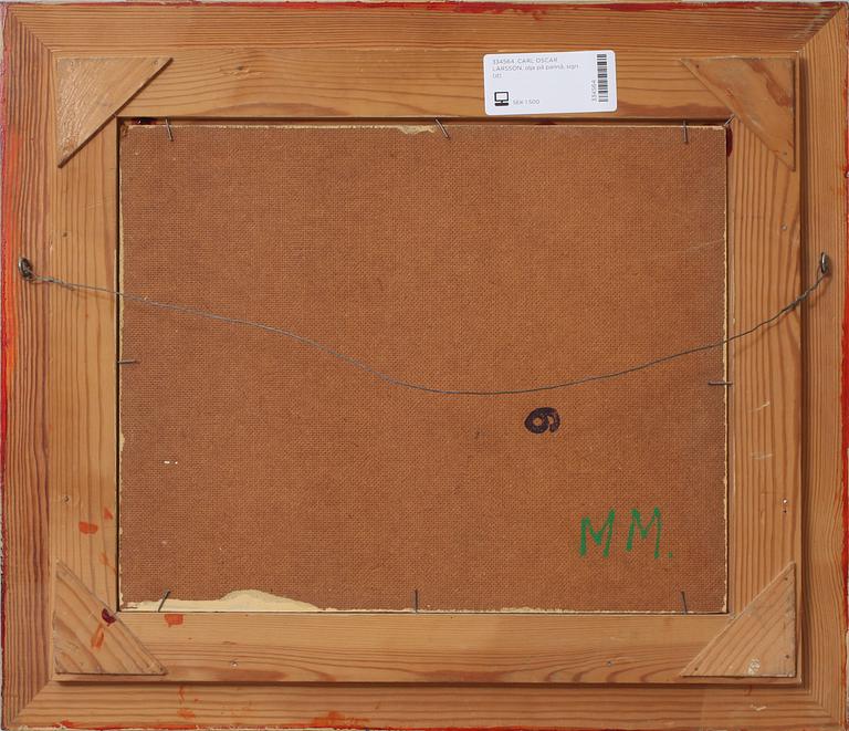 CARL OSCAR LARSSON, olja på pannå, sign.