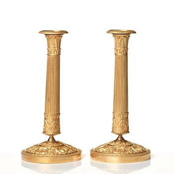 A pair of Empire candlesticks.