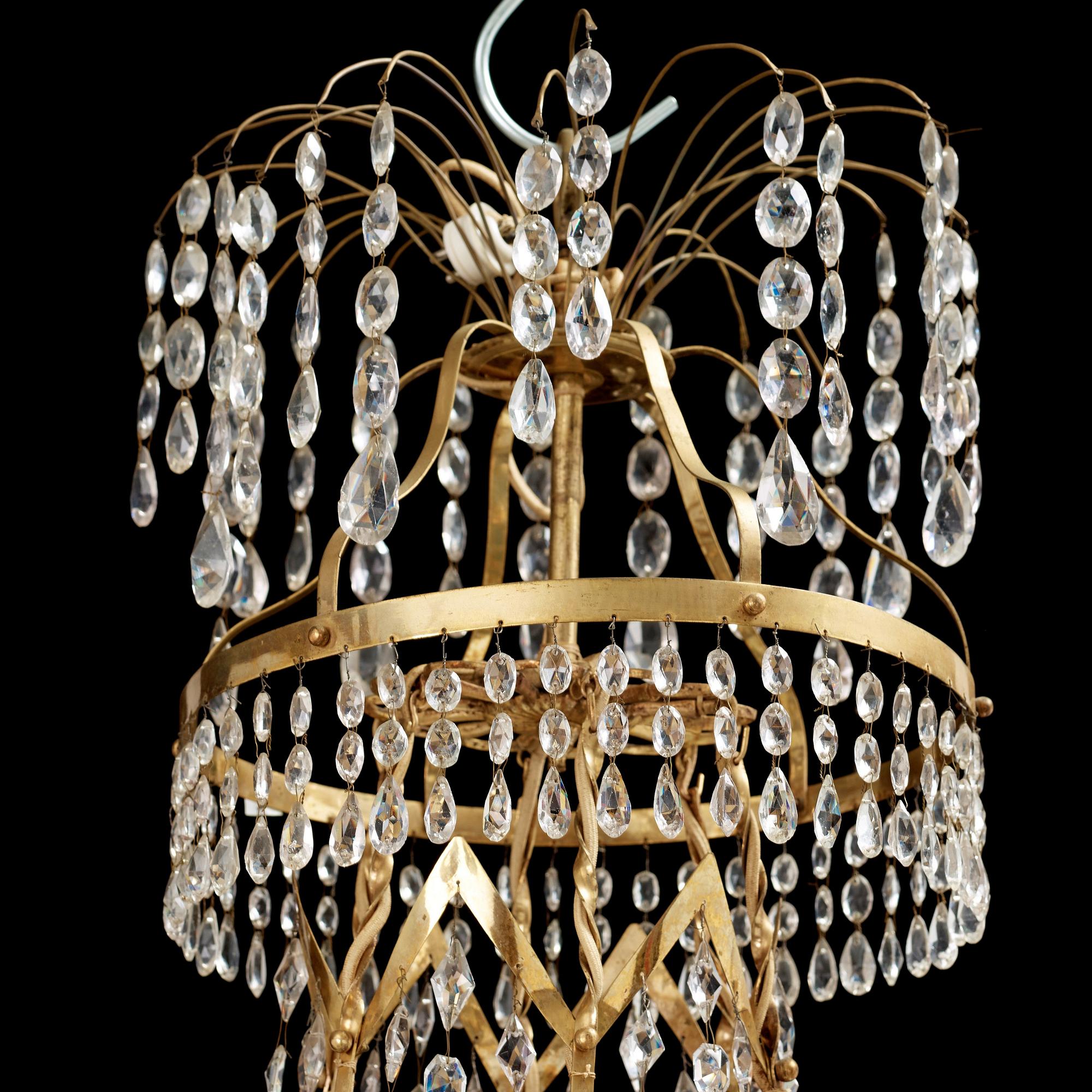 A late Gustavian circa 1800 seven-light chandelier.