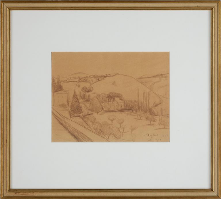 KARL NORDSTRÖM, kolteckning, signerad med initialer, dat 1920.