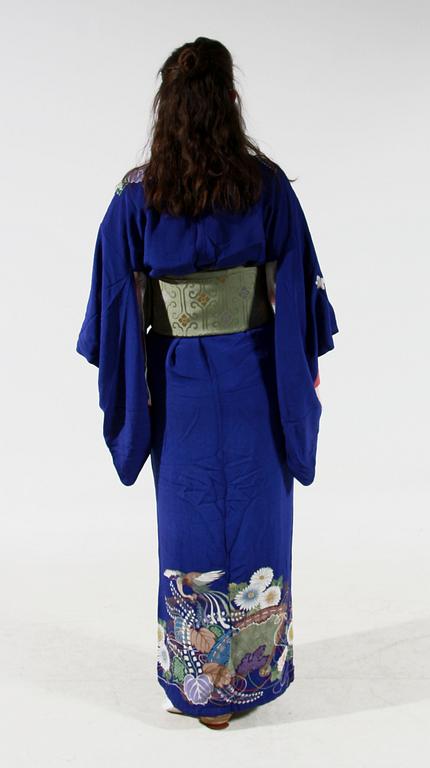 KIMONO, siden, Japan, 1900-talets andra hälft.