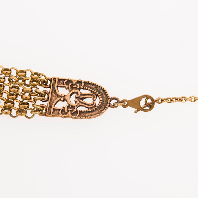 A KALEVALA KORU NECKLACE and BRACELET, bronze, "Hämäläinen juhlakääty".