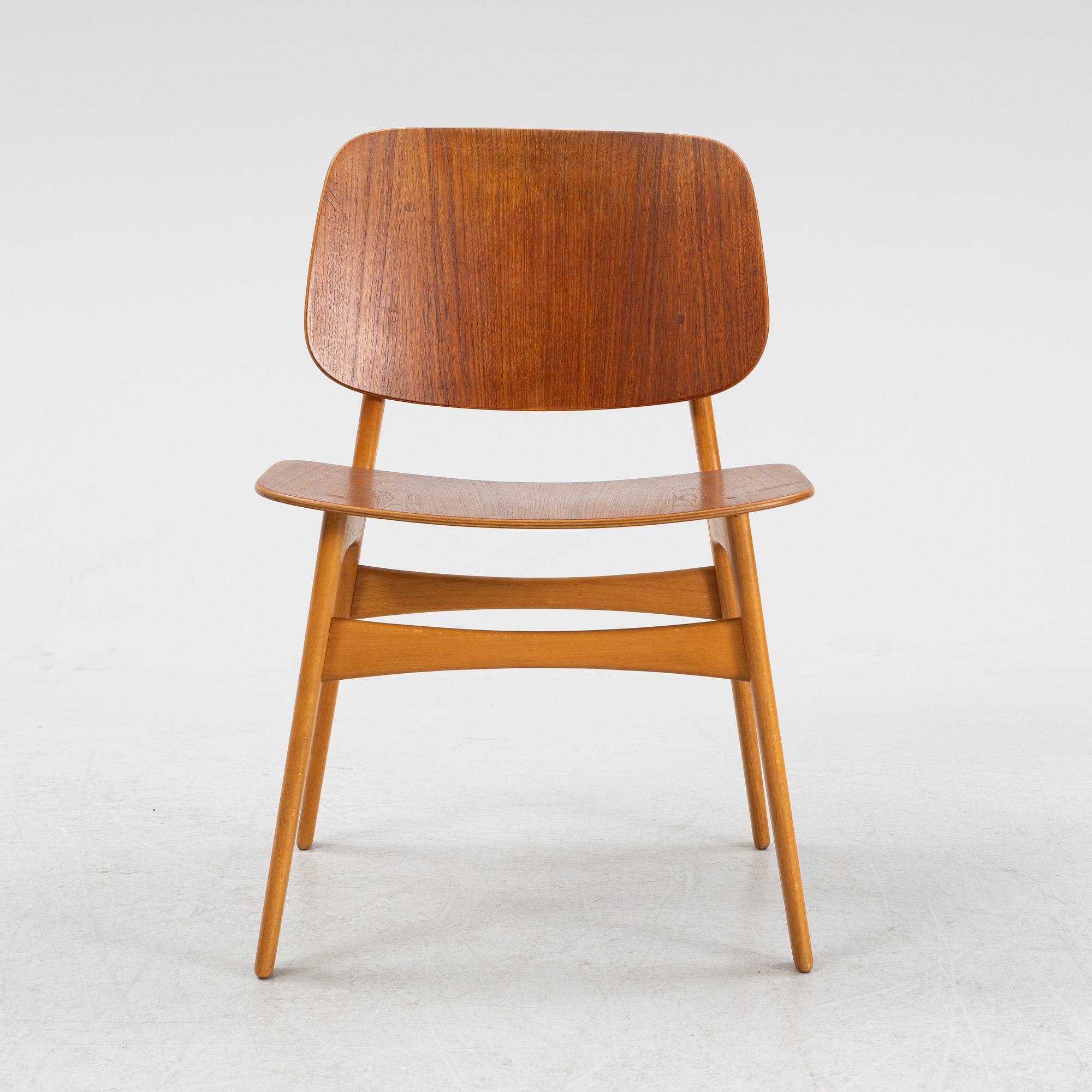 Børge Mogensen, a model '155' teak chair, Denmark, 1950's.