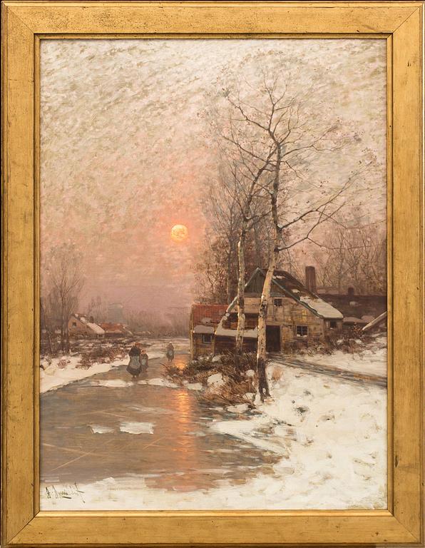 JOHANN JUNGBLUT,  19th century, oil on canvas, signed.