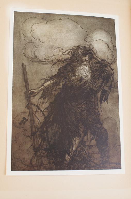BOK, "Rip van Winkle", Washington Irving. Med egenhändig tillskrift och datum 1907 av John Bauer till dennes fru Esther.