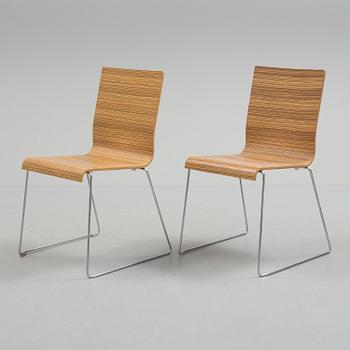 6 "Kuadra chair 1321" chairs from Pedrali Italy.