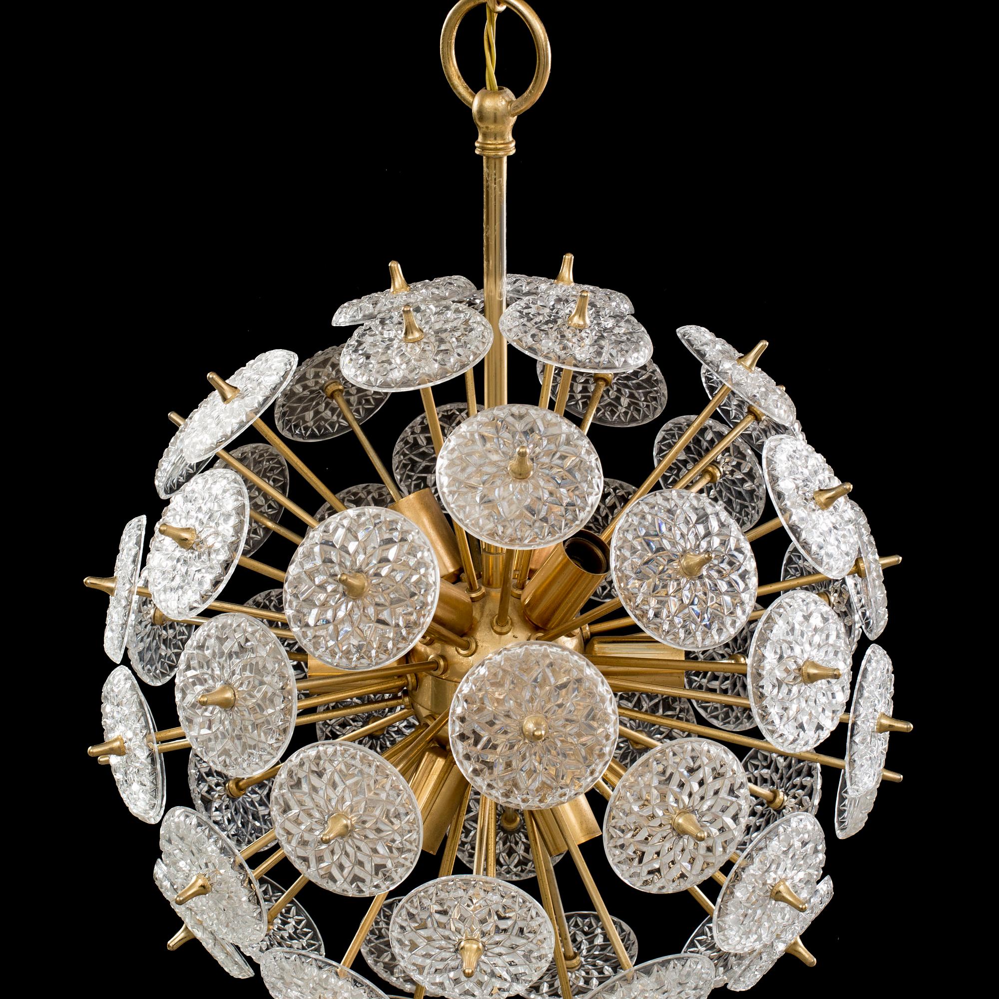 A CEILING LAMP BY VAL SAINT LAMBERT MID 20TH CENTURY.