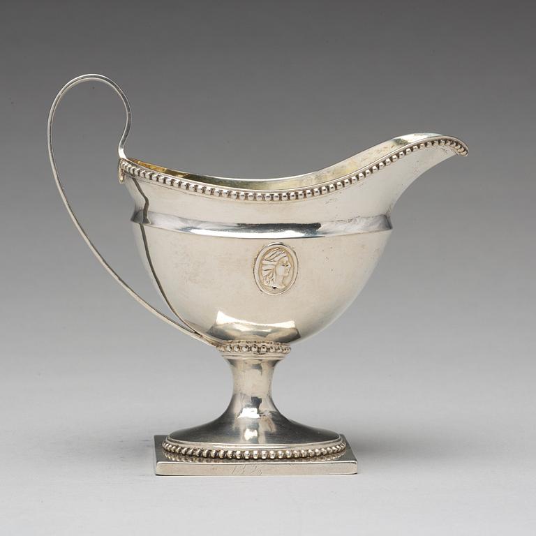 A Swedish 18th century parcel-gilt silver cream-jug, mark of Petter Eneroth, Stockholm 1793.