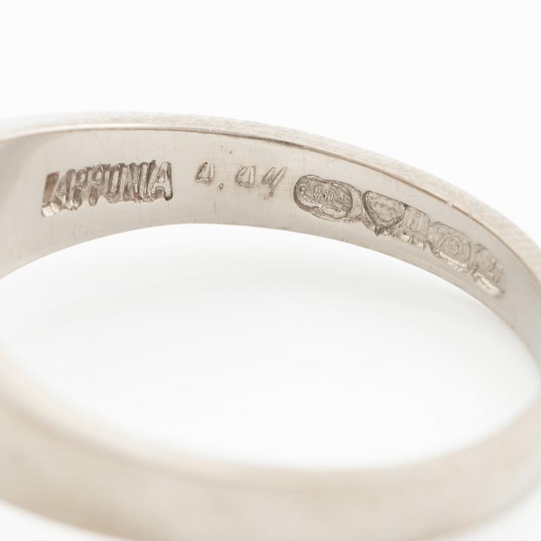 Lapponia, ring 18K white gold set with a round brilliant-cut diamond, Finland 1977.