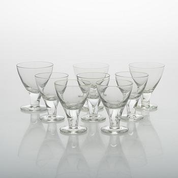 Gunnel Nyman, A set of eight 'GN 46' drinking glasses for Nuutajärvi.Notsjö. In production 1949-1969.