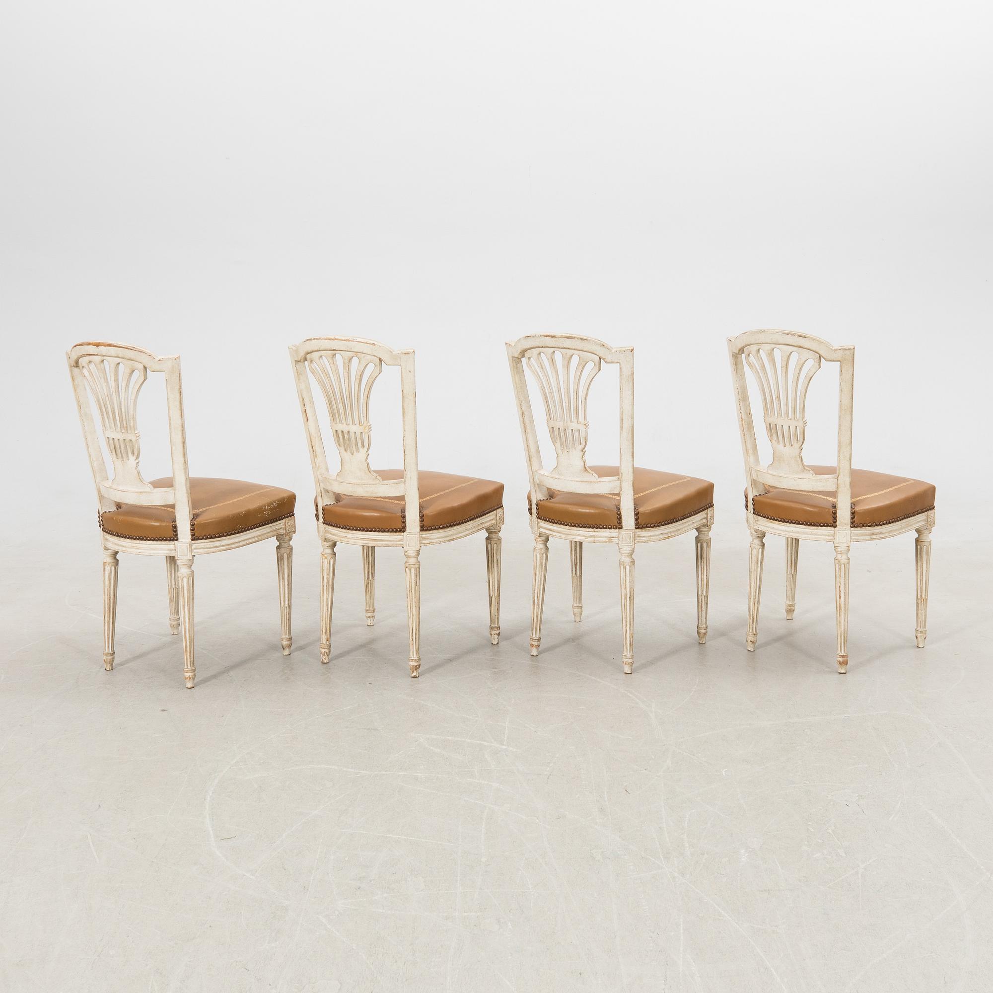 Stolar 4 st Louis XVI-stil 1900-talets andra hälft.