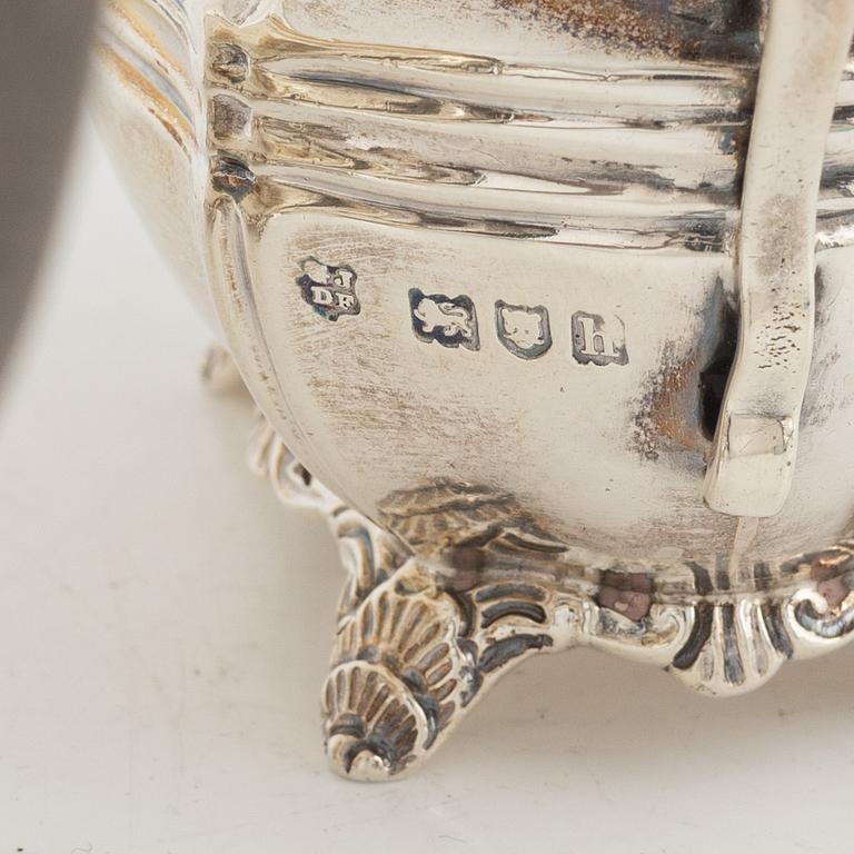 Josiah Williams & Co, kaffeservis, 3 delar, silver, London 1903-04.