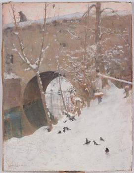 Carl Larsson, "Snö i Grez".