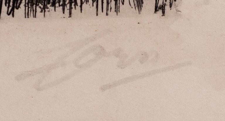 Anders Zorn, a signed etching from 1891.