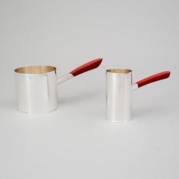 Two Bo Parkvall sterling pitchers, Vilhelmina, Sweden 2005.