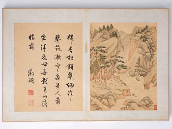 An album with 16 pages in the style of Wen Zhengming (1470–1559), Qing dynasty, 19th Century.
