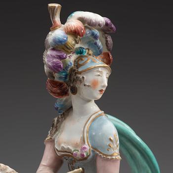 A Meissen figure of 'Amazone mit Amor', 20th Century.