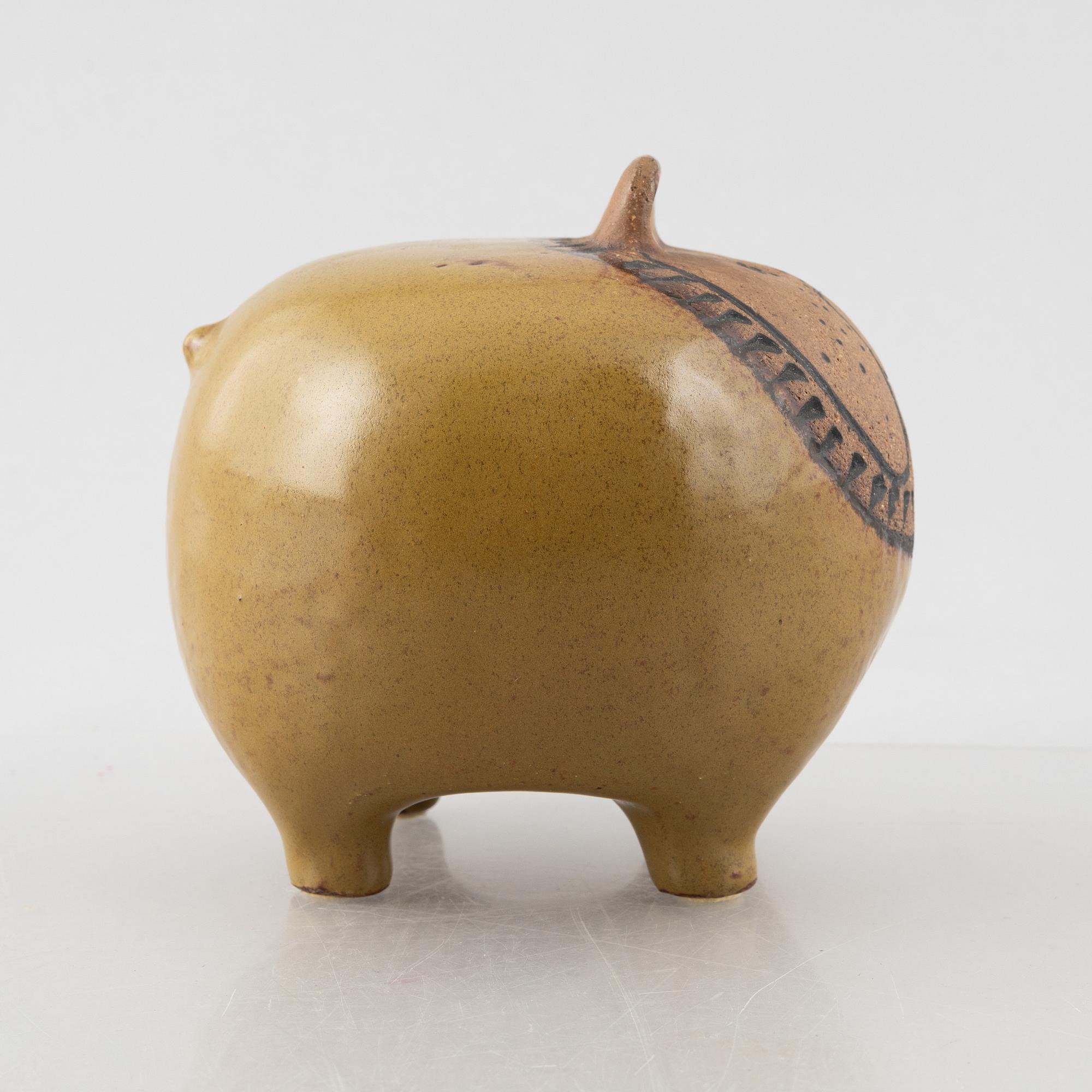 Lisa Larson, figurin, stengods, "Bulldog", ur serien "Stora zoo", Gustavsberg.