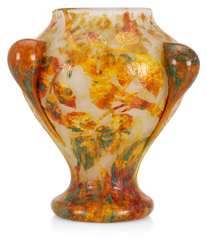 An art nouveau Daum glass vase, Nancy, France.