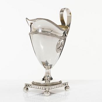 A Swedish 18th century parcel-gilt silver cream-jug, mark of Johan Schröder, Landskrona 1799.