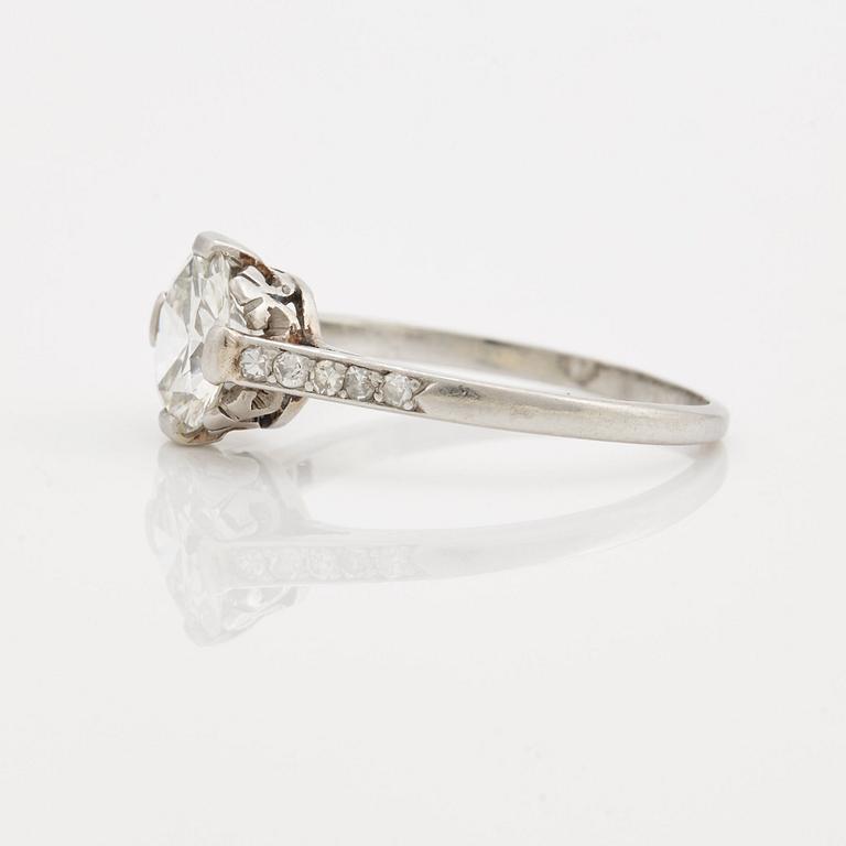 A ring set with an old-cut diamond.