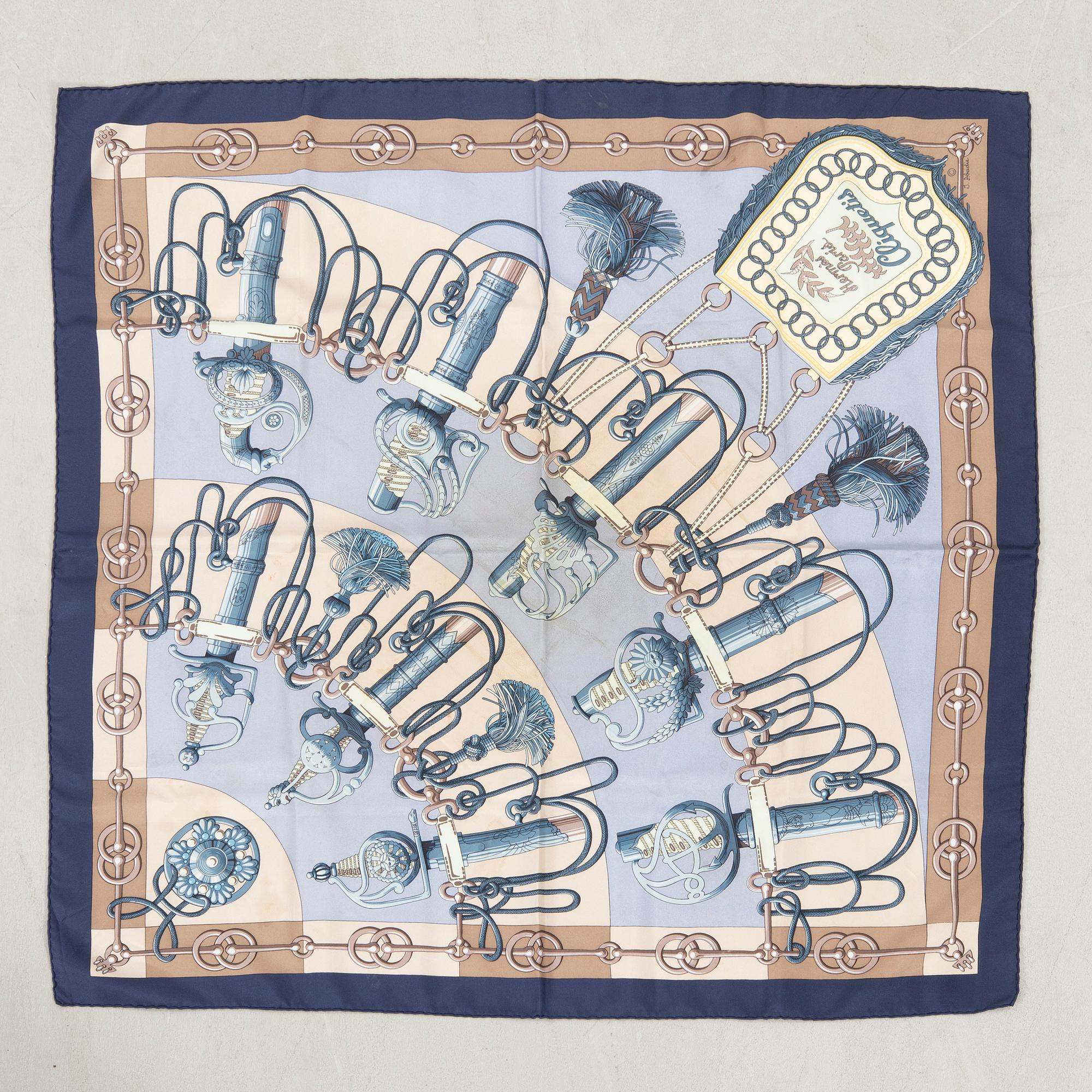 Hermès, scarf "Cliquetis" vintage.