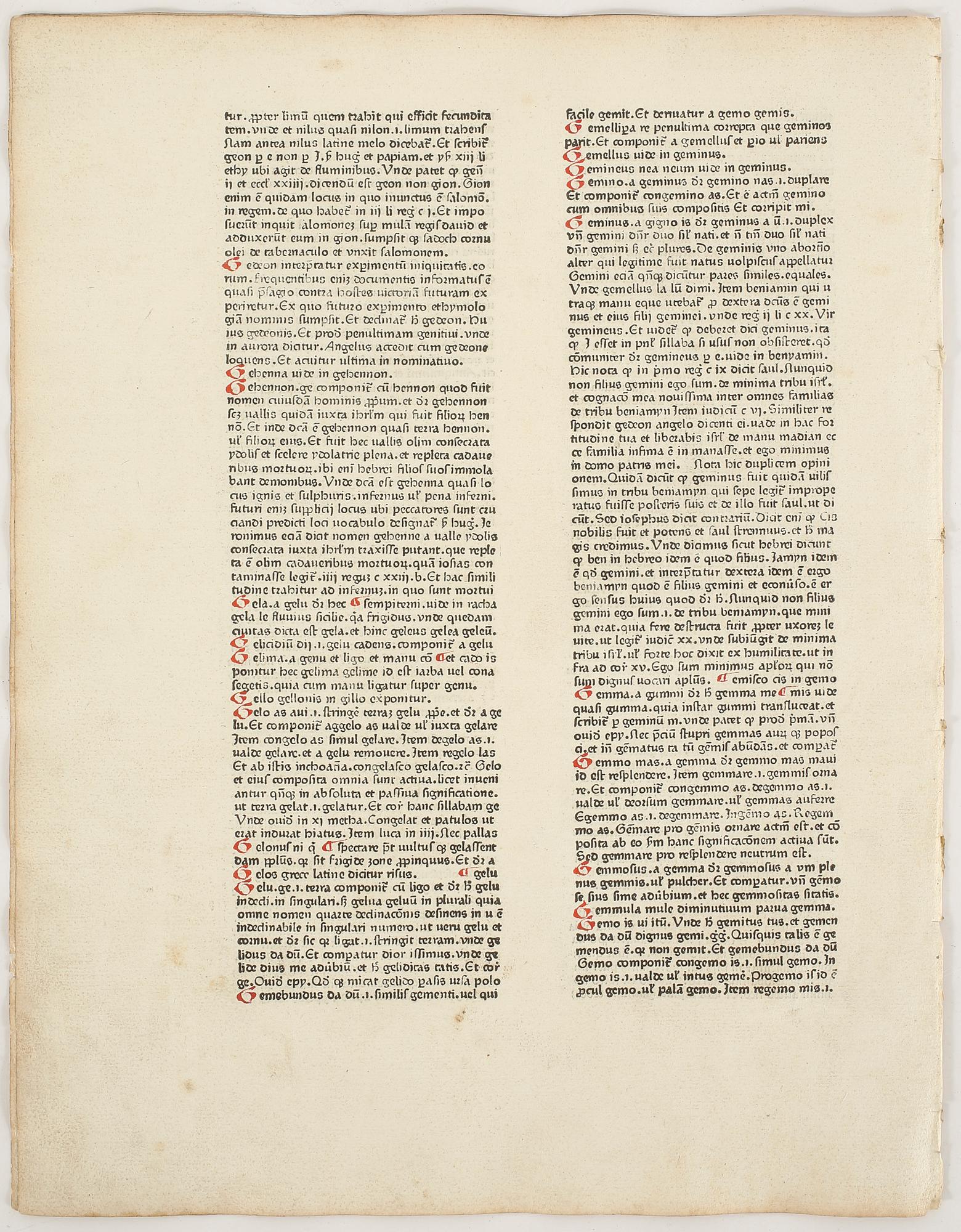 GUTENBERG AND CATHOLICON OF 1460 MED ORIGINALBLAD, New York 1936 resp Mainz 1460.