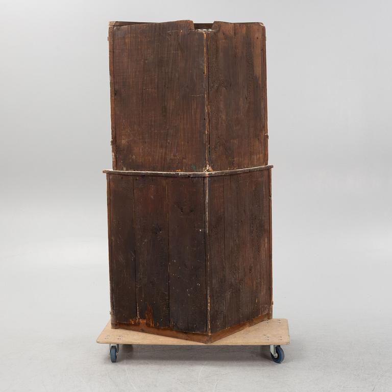 A Gustavian corner cabinet, 19th century.