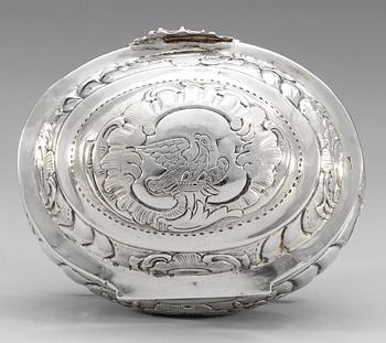 A RUSSIAN SILVER SUGAR-BOX, makers mark of Fedor Tichonov Kryshen, Moscow 1771.