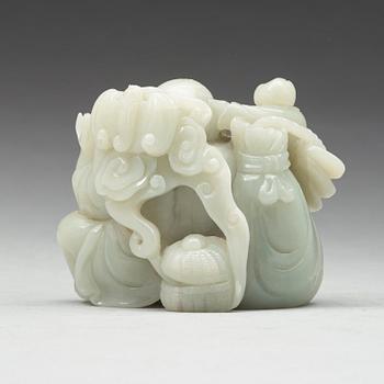SKULPTUR, nefrit. Kina, tidigt 1900-tal.