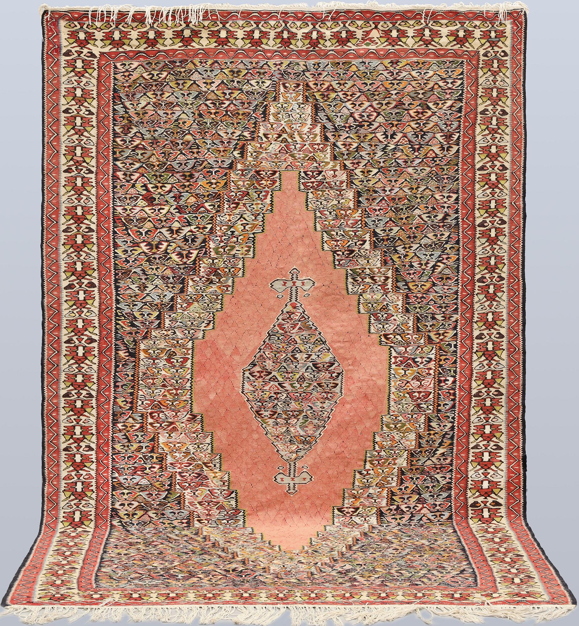 Matta, semiantik Kelim, Senneh, ca 240 x 153 cm.