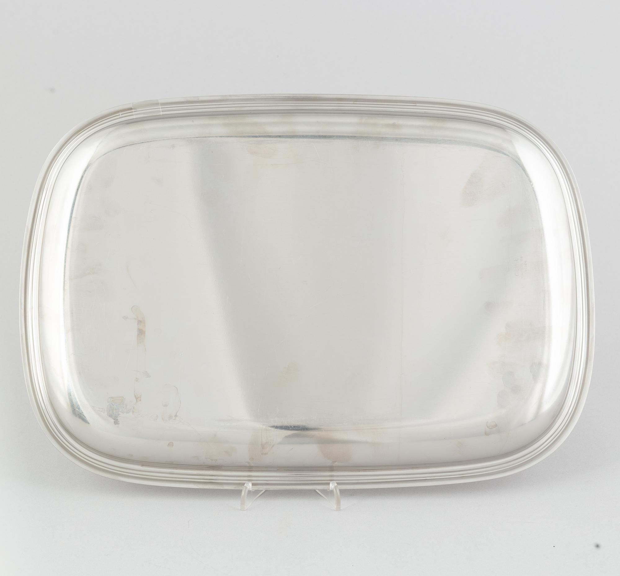 Folke Arström, besticksservis, 92 delar, samt bricka, såssnipa och shacker, rostfritt stål, "Thebe", Gense.