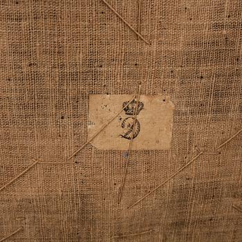 FÅTÖLJER, ett par snarlika, sk emmafåtöljer, omkring 1800-talets mitt.