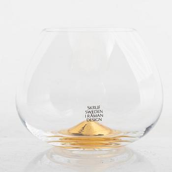 Ingegerd Råman, cognac glasses, 5 pcs, "Guld", Skrufs Glasbruk. Second half of the 20th century.