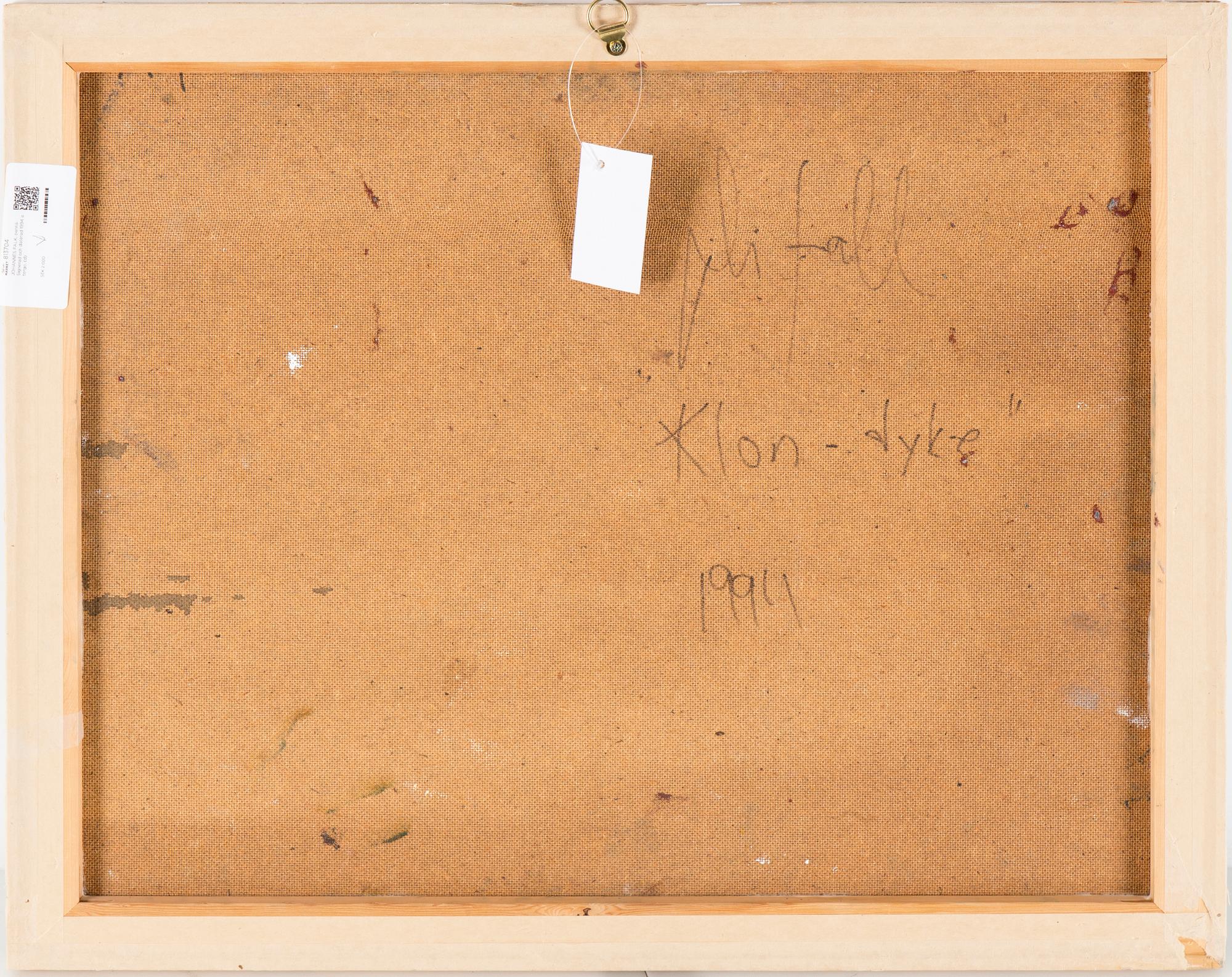 JOHANNES FALK, pannå. Signerad och daterad 1994 a tergo.