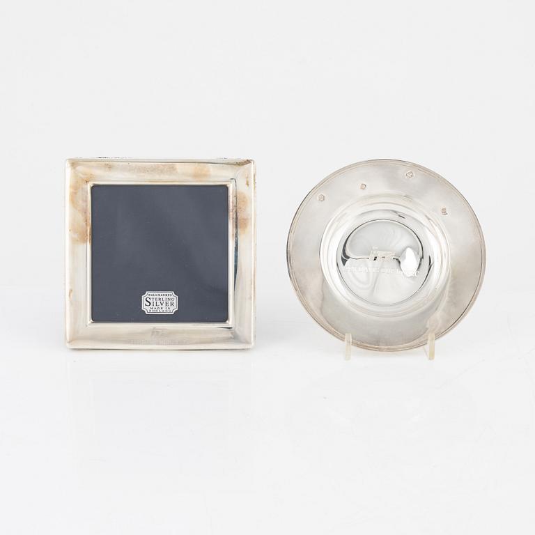 Frame and dish, silver, 'Davis Cup', Carr's of Sheffield Ltd, Sheffield 1998.