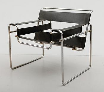 FÅTÖLJ, efter Marcel Breuer, "Wassily", 1900-talets andra hälft.