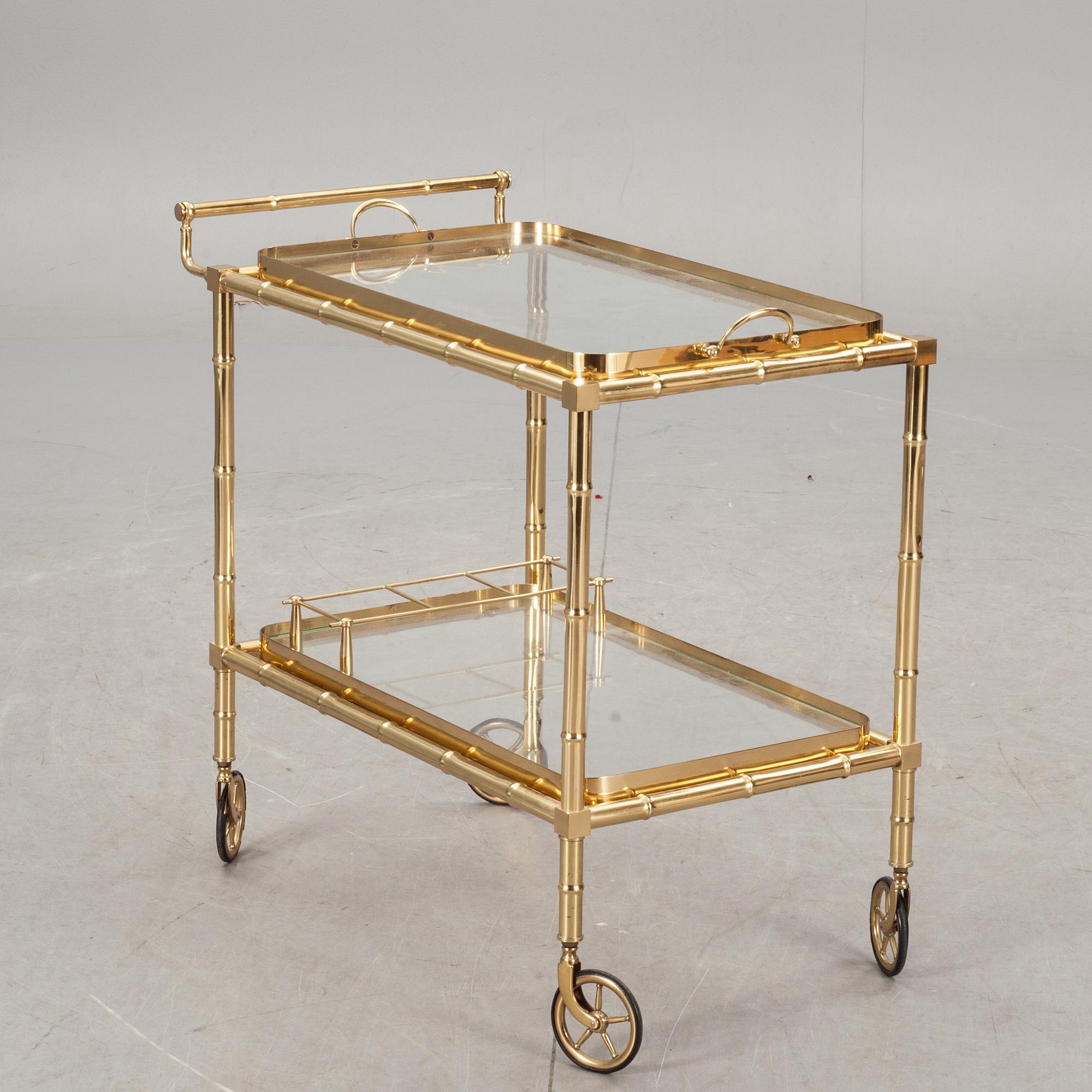SERVERINGSVAGN, mässing, 1900-talets andra hälft.